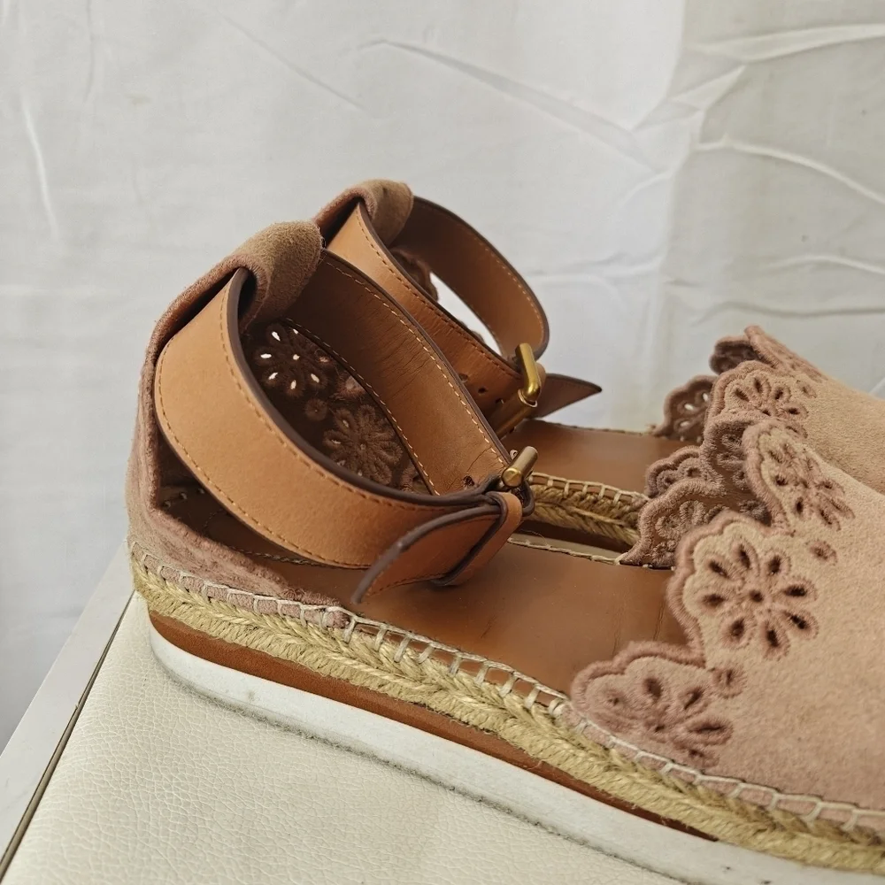 See by Chloe Scalloped Espadrilles In Blush Pink Size EU 37 US 7 Women's